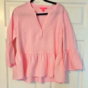 Pink Women's Linen Lilly Pulitzer Top
